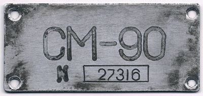 Tabl. znam. SM-90 nr 27316 Tabl. znam. SM-90 nr 27316