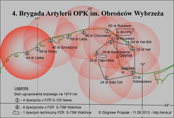 Miejsce 44. do OPK m. Ustka w ugrupowaniu bojowym 4. BA OPK. Miejsce 44. do OPK m. Ustka w ugrupowaniu bojowym 4. BA OPK.